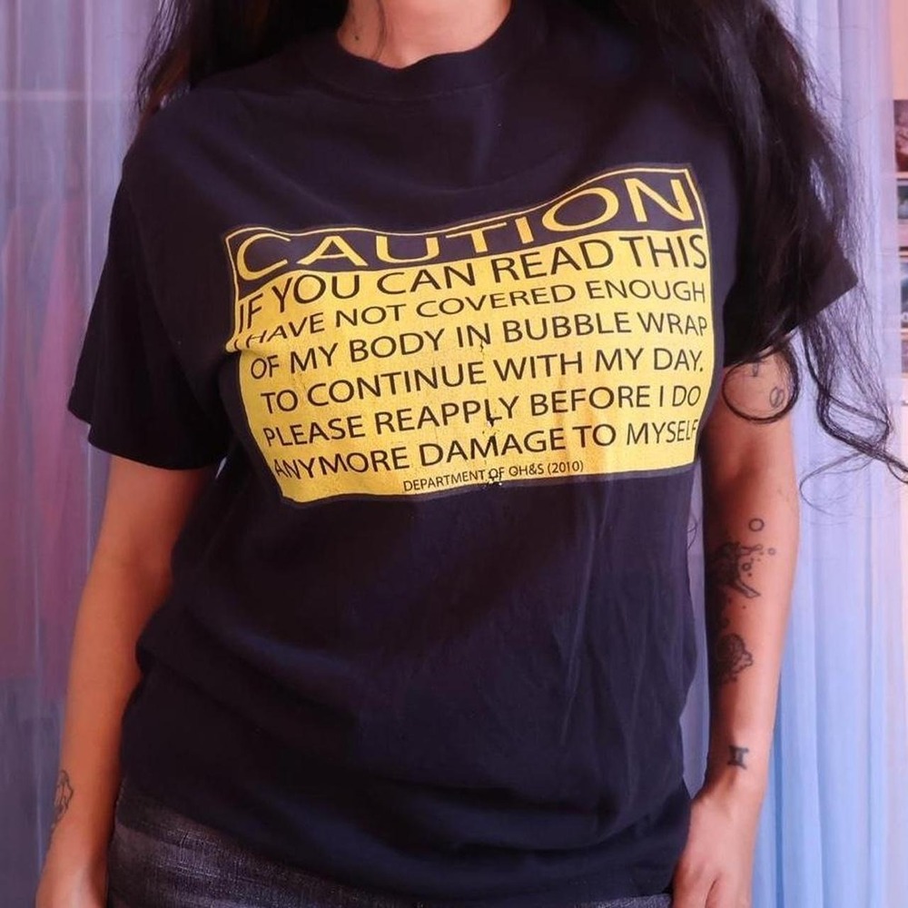 CAUTION Funny Graphic T